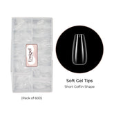 Emigel - Soft Gel Nail Tips - Coffin Shape - Pack of 600 Pcs